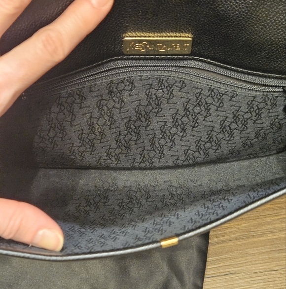 YSL Vintage Black Leather Clutch - Picture 9 of 16